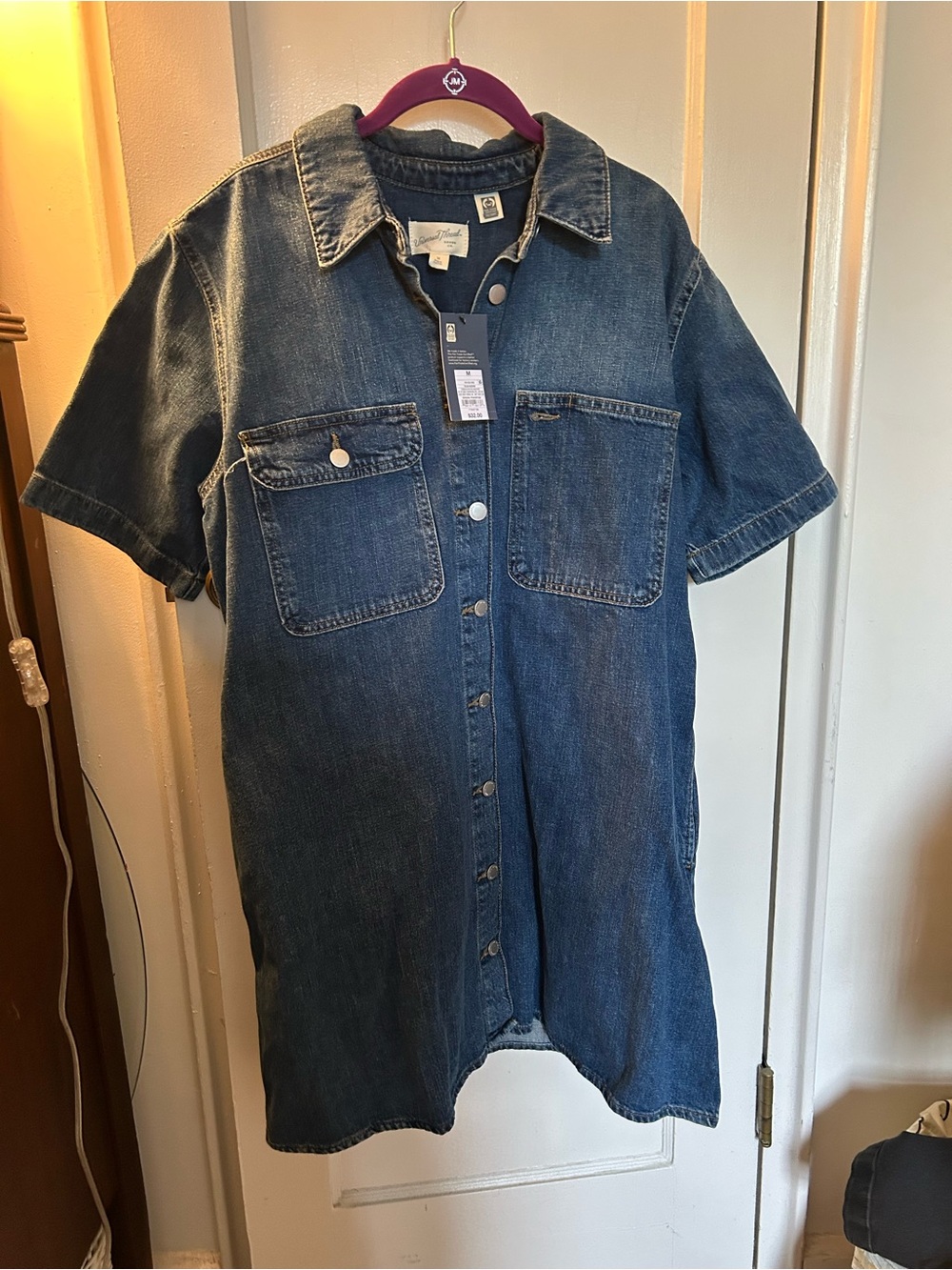 Universal Thread Dark Blue Denim Shirt Dress